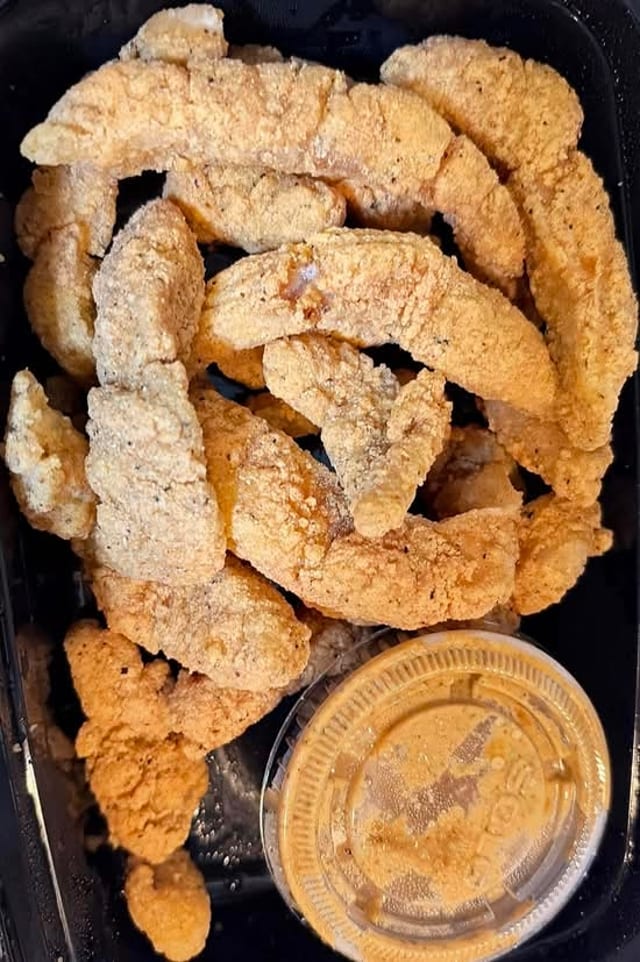Crispy Fried Catfish Fingers.